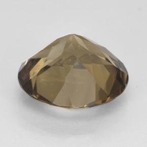 4.91캐럿 천연 미디엄 브라운 스모키 쿼츠, 라운드 컷, 11.84 mm, VVS
