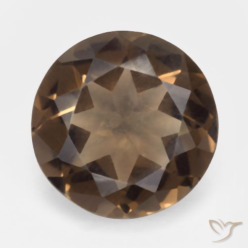 4.20ct 자연스러운 엄버 브라운 스모키 쿼츠, 둥근, VVS