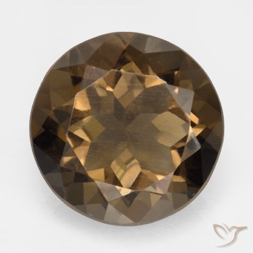 5.33ct 자연스러운 웜 브라운 스모키 쿼츠, 둥근, VVS
