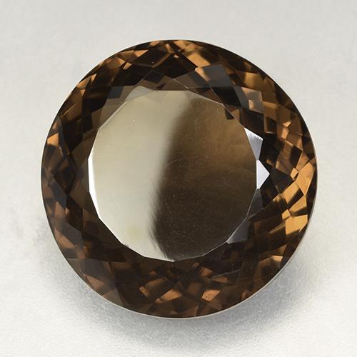 52.49캐럿 천연 초콜릿 브라운 스모키 쿼츠, 라운드 컷, 24.68 mm, VVS-VS