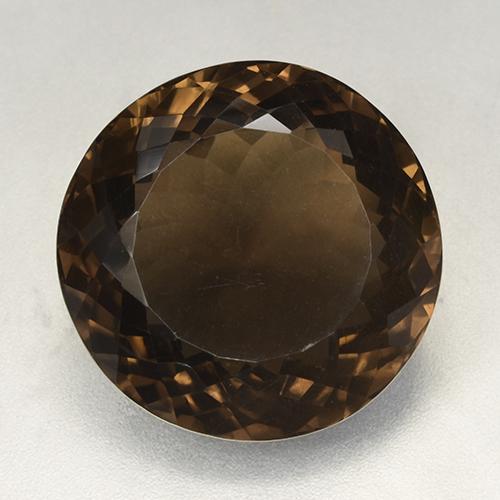 52.49캐럿 천연 초콜릿 브라운 스모키 쿼츠, 라운드 컷, 24.68 mm, VVS-VS