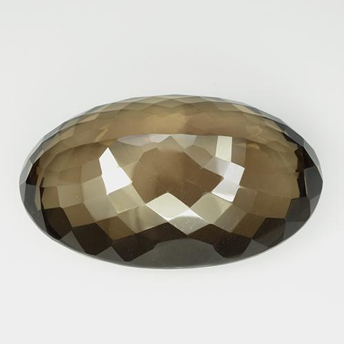 106.13캐럿 천연 월넛 브라운 스모키 쿼츠, 타원형 컷, IF