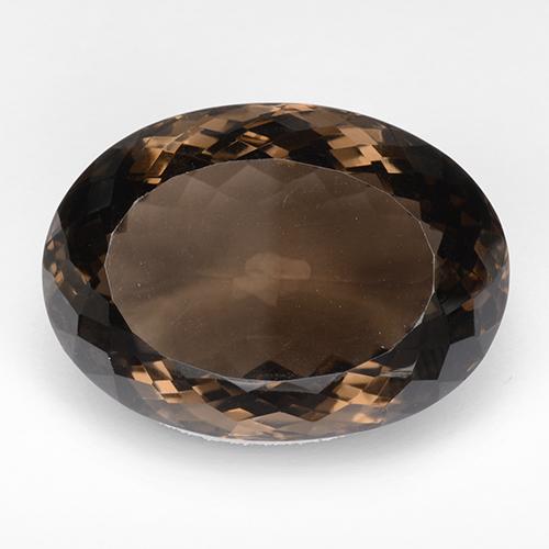 64.03캐럿 천연 브라운 스모키 쿼츠, 타원형 컷, 31.5×22.8 mm, IF