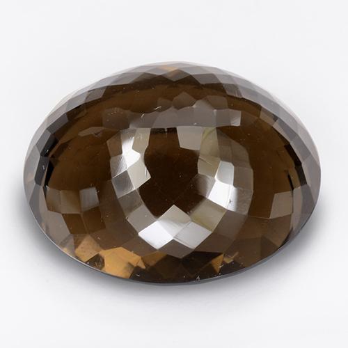 86.86캐럿 천연 초콜릿 브라운 스모키 쿼츠, 타원형 컷, 30.6×25.4 mm, IF