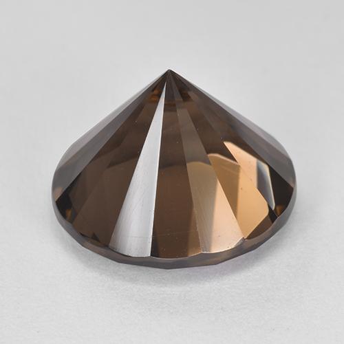 7.51캐럿 천연 엄버 브라운 스모키 쿼츠, 라운드 컷, 13.10 mm, VVS-VS