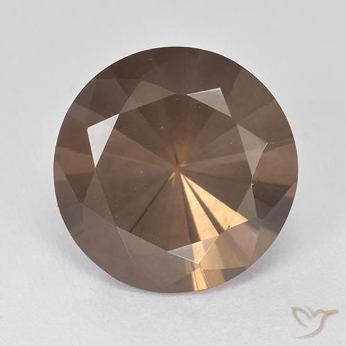 8.18ct 자연스러운 히코리 브라운 스모키 쿼츠, 둥근, VVS-VS