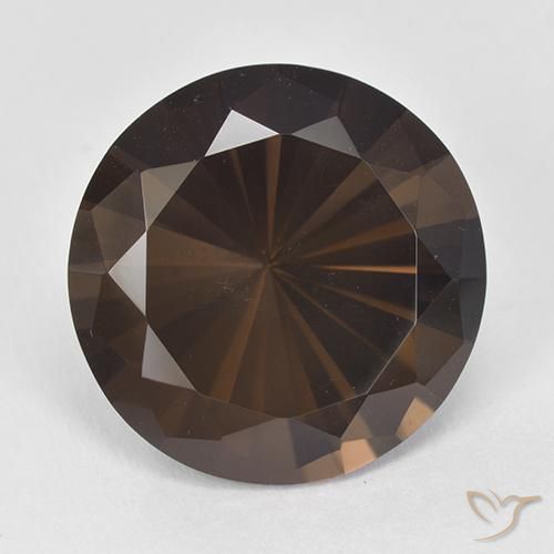 11.19ct 자연스러운 어두운 갈색 스모키 쿼츠, 둥근, VVS-VS