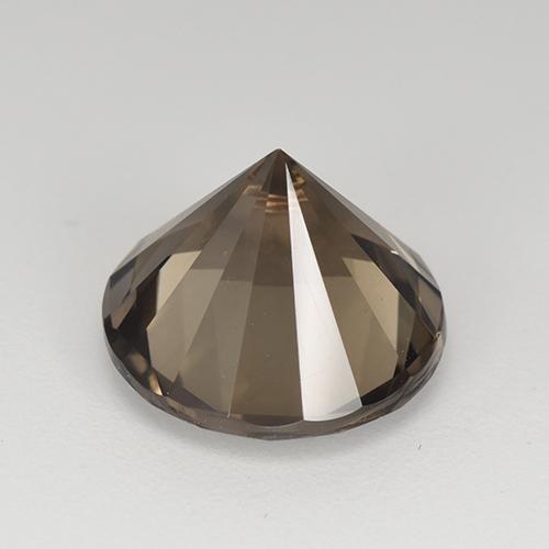 5.95캐럿 천연 다크 브라운 스모키 쿼츠, 라운드 컷, 12.11 mm, VVS