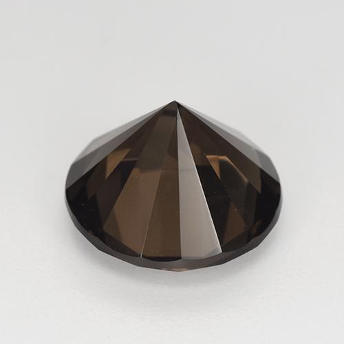 4.96캐럿 천연 다크 브라운 스모키 쿼츠, 라운드 컷, 11.69 mm, VVS