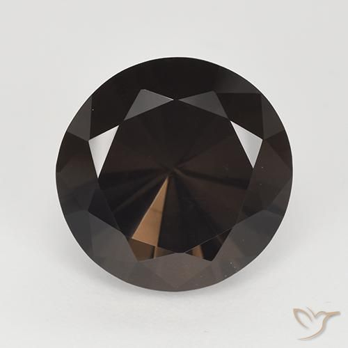 7.10ct 자연스러운 딥 초콜릿 브라운 스모키 쿼츠, 둥근, VVS