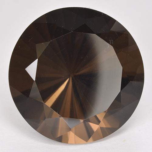 22.11캐럿 천연 히코리 브라운 스모키 쿼츠, 라운드 컷, 18.74 mm, VVS