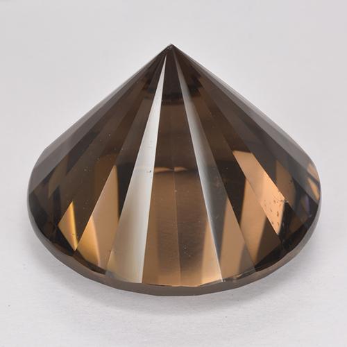 22.11캐럿 천연 히코리 브라운 스모키 쿼츠, 라운드 컷, 18.74 mm, VVS