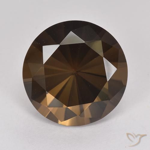 6.67ct 자연스러운 미디엄 다크 브라운 스모키 쿼츠, 둥근, VVS