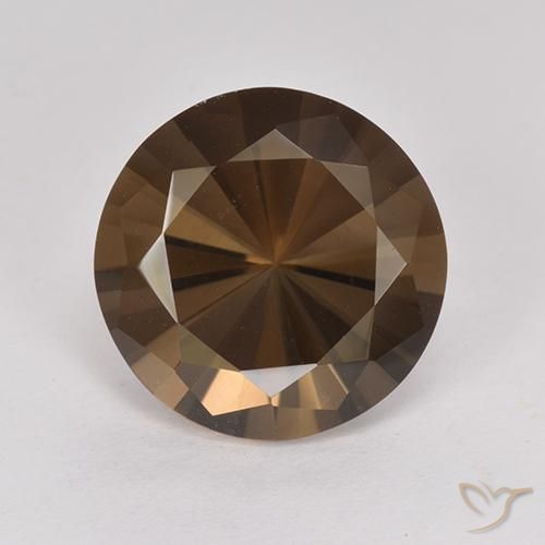 4.89ct 자연스러운 미디엄 브라운 스모키 쿼츠, 둥근, VVS
