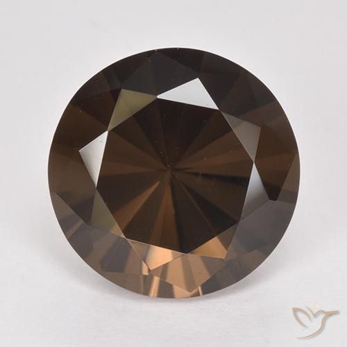 8.35ct 자연스러운 히코리 브라운 스모키 쿼츠, 둥근, VVS