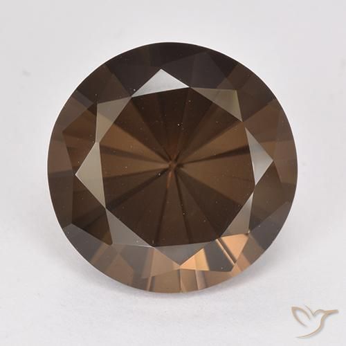6.74ct 자연스러운 히코리 브라운 스모키 쿼츠, 둥근, VVS