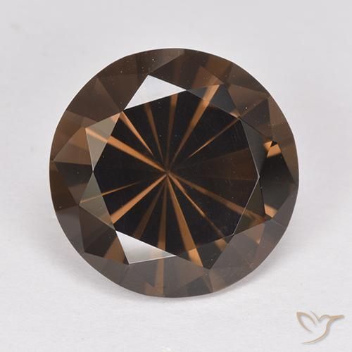 7.01ct 자연스러운 미디엄 브라운 스모키 쿼츠, 둥근, VVS-VS