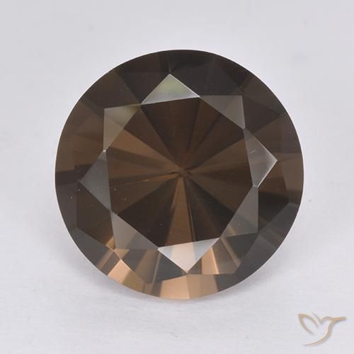 6.60ct 자연스러운 어두운 갈색 스모키 쿼츠, 둥근, VVS-VS