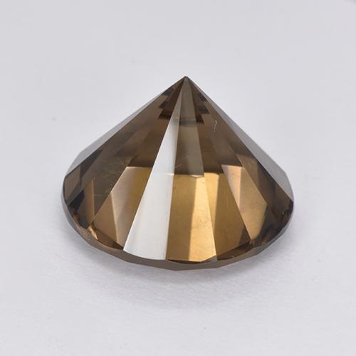 5.90캐럿 천연 엄버 브라운 스모키 쿼츠, 라운드 컷, 12.14 mm, VVS