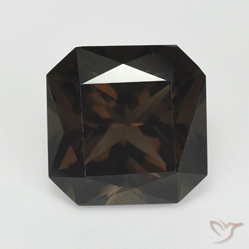 7.38ct 자연스러운 초콜릿 브라운 스모키 쿼츠, 에메랄드 컷, VVS