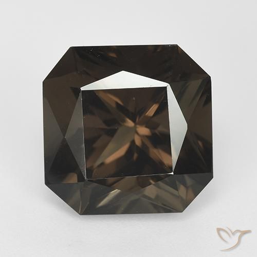 8.46ct 자연스러운 엄버 브라운 스모키 쿼츠, 에메랄드 컷, VVS-VS