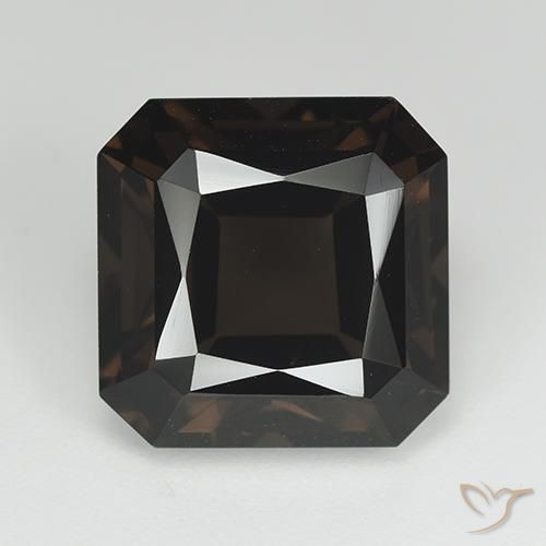 9.82ct 자연스러운 어두운 갈색 스모키 쿼츠, 에메랄드 컷, VVS