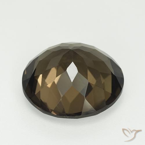 7.96캐럿 천연 브라운 스모키 쿼츠, 라운드 컷, 14.11 mm, VVS-VS