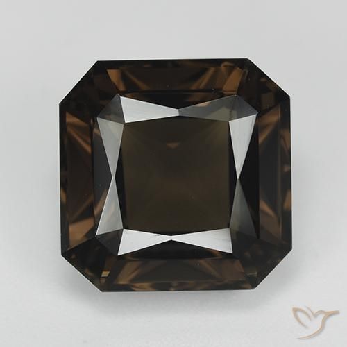 11.91ct 자연스러운 갈색 스모키 쿼츠, 에메랄드 컷, VVS