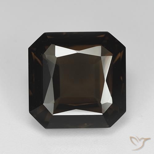 9.00ct 자연스러운 초콜릿 브라운 스모키 쿼츠, 에메랄드 컷, VVS
