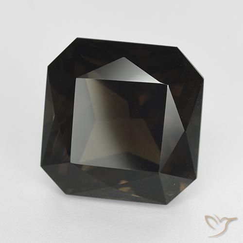 15.03ct 자연스러운 미디엄 브라운 스모키 쿼츠, 에메랄드 컷, VVS