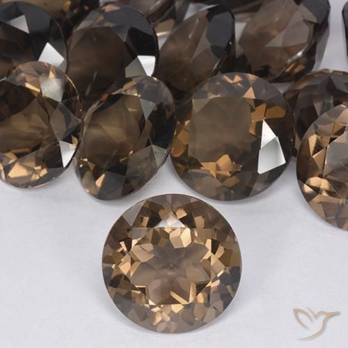 10.19ct 자연스러운 웜 브라운 스모키 쿼츠, 둥근, VVS-VS