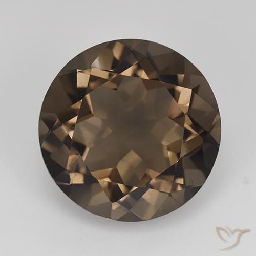 13.03ct 자연스러운 미디엄 다크 브라운 스모키 쿼츠, 둥근, VVS-VS