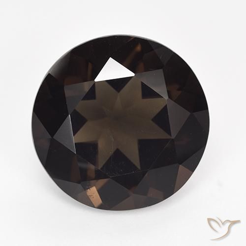 13.52ct 자연스러운 미디엄 브라운 스모키 쿼츠, 둥근, VVS-VS