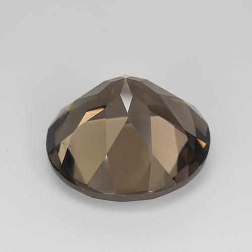 8.82캐럿 천연 웜 브라운 스모키 쿼츠, 라운드 컷, 13.90 mm, VVS-VS