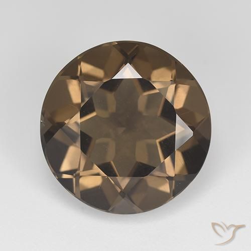 8.91ct 자연스러운 미디엄 다크 브라운 스모키 쿼츠, 둥근, VVS-VS