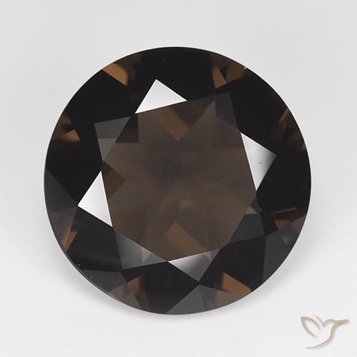 11.69ct 자연스러운 초콜릿 브라운 스모키 쿼츠, 둥근, VVS-VS