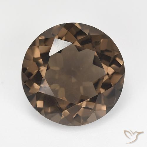 12.70ct 자연스러운 초콜릿 브라운 스모키 쿼츠, 둥근, VVS-VS