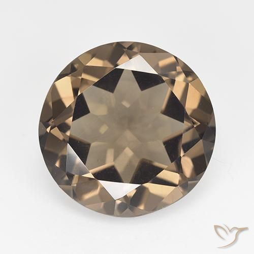 11.84ct 자연스러운 월넛 브라운 스모키 쿼츠, 둥근, VVS-VS