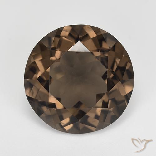 12.54ct 자연스러운 웜 브라운 스모키 쿼츠, 둥근, VS