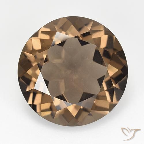 11.57ct 자연스러운 진저브라운 스모키 쿼츠, 둥근, VVS-VS