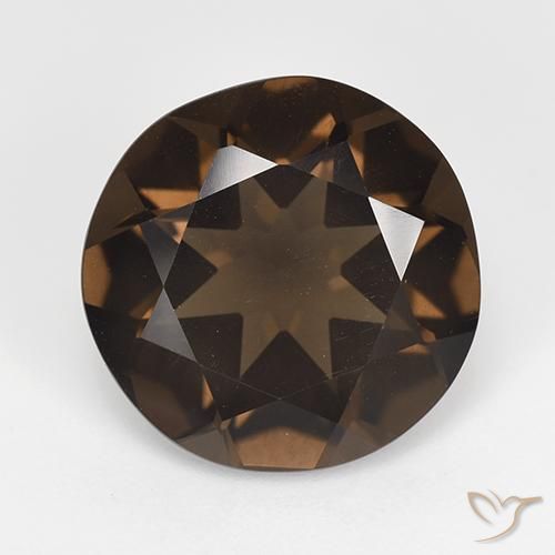 6.62ct 자연스러운 짙은 갈색 스모키 쿼츠, 둥근, VVS-VS