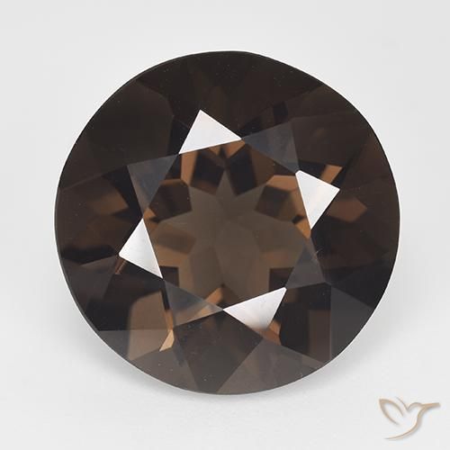 14.57ct 자연스러운 미디엄 브라운 스모키 쿼츠, 둥근, VS