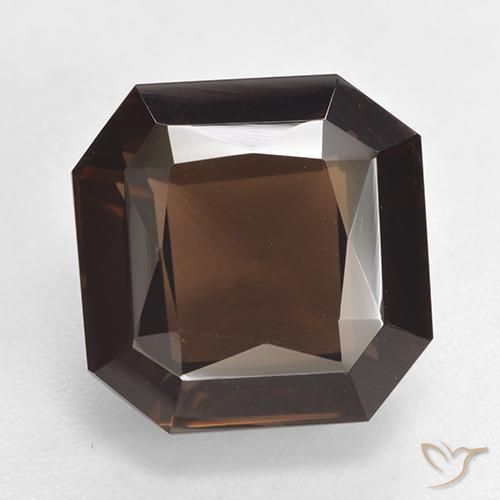 7.01ct 자연스러운 미디엄 브라운 스모키 쿼츠, 에메랄드 컷, VVS