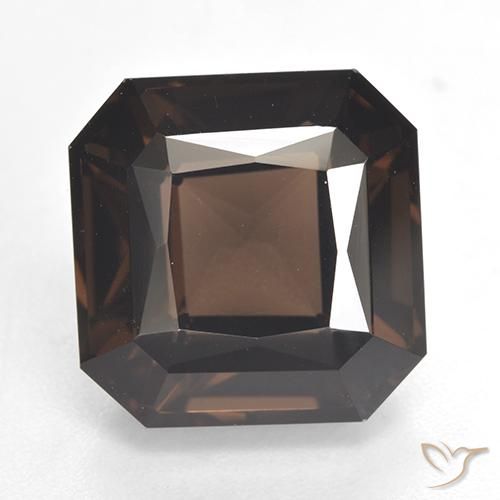 8.30ct 자연스러운 히코리 브라운 스모키 쿼츠, 에메랄드 컷, VVS