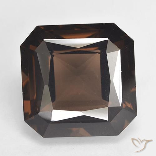 13.06ct 자연스러운 미디엄 브라운 스모키 쿼츠, 에메랄드 컷, VVS
