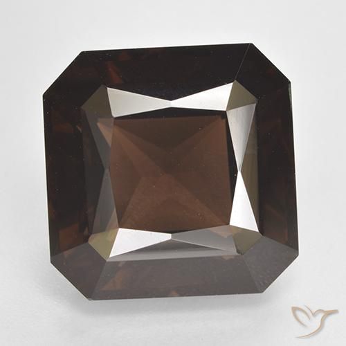 14.13ct 자연스러운 적갈색 스모키 쿼츠, 에메랄드 컷, VVS