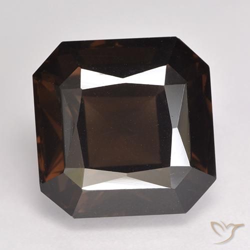 9.51ct 자연스러운 초콜릿 브라운 스모키 쿼츠, 에메랄드 컷, VVS-VS