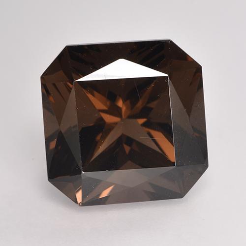 7.64캐럿 천연 미디엄 브라운 스모키 쿼츠, 에메랄드 컷, 11.9×11.9 mm, VVS-VS