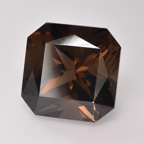 7.64캐럿 천연 미디엄 브라운 스모키 쿼츠, 에메랄드 컷, 11.9×11.9 mm, VVS-VS