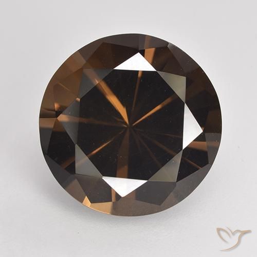 6.79ct 자연스러운 어두운 갈색 스모키 쿼츠, 둥근, VVS-VS